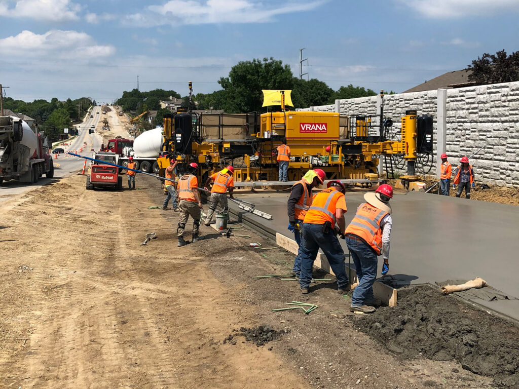 Vrana Civil Crew Laying Concrete