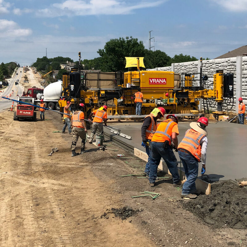 Vrana Civil Crew Laying Concrete